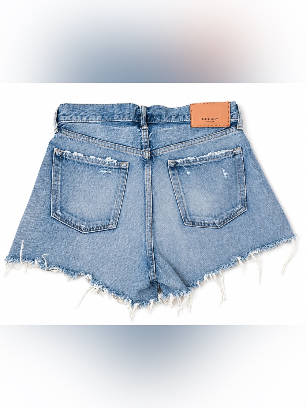 Moussy Vintage Button Fly Distressed Cutoff Denim Shorts Size 27 Made in Japan - Picture 2 of 8